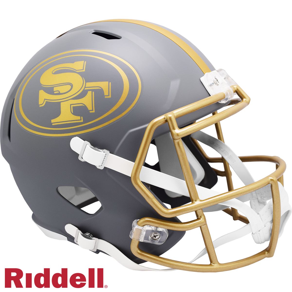 San Francisco 49ers Helmet Riddell Replica Full Size Speed Style Slate Alternate