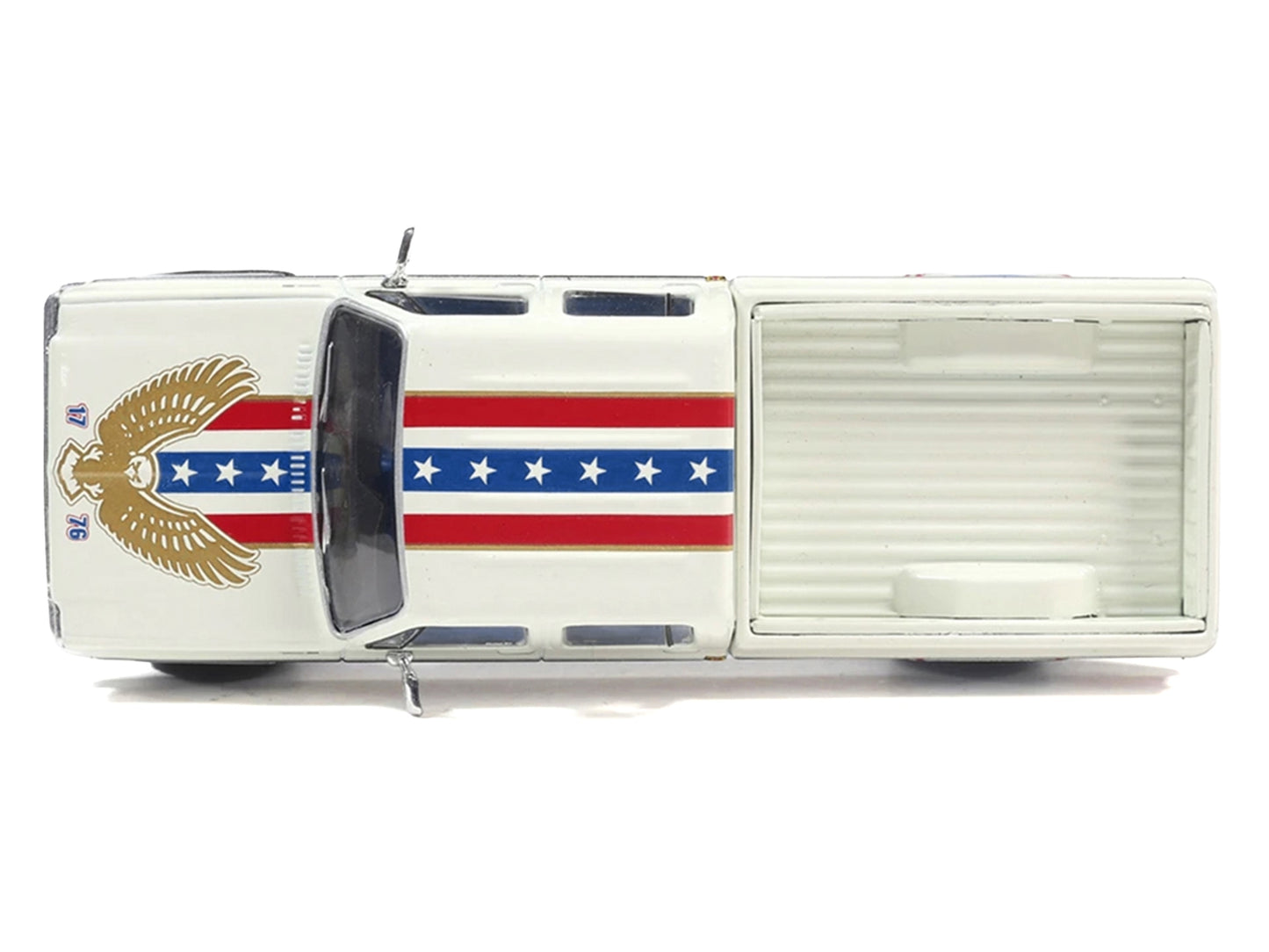 1976 Chevrolet Custom Deluxe K30 Fleetwood Pickup Truck "July 4th Exclusive" White with Graphics 1/64 Diecast Model Car by IXO Models