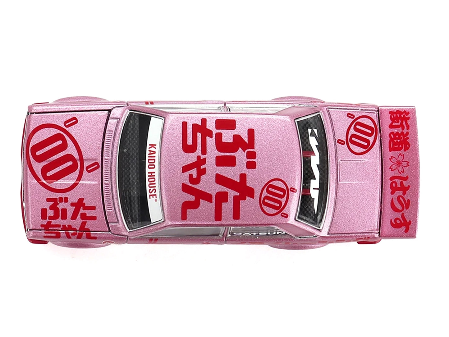 Datsun 510 Pro Street #00 "Buta V1" Pink Metallic with Red Graphics (Designed by Jun Imai) "Kaido House" Special 1/64 Diecast Model Car by Mini GT