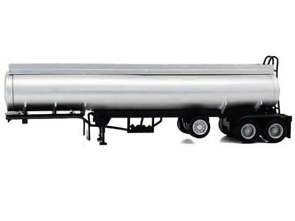 Tag-Axle Elliptical Tanker Trailer Silver 1/87 (HO) Plastic Model by Promotex
