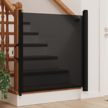 Retractable Pet Gate Black 46.3"x49.2