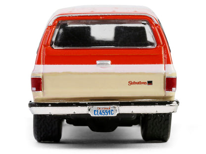 1988 GMC Suburban Sierra Classic C10 "Chevron" Orange and Beige with White Stripes "Chevron Special Edition" Series 1 1/64 Diecast Model Car by Greenlight