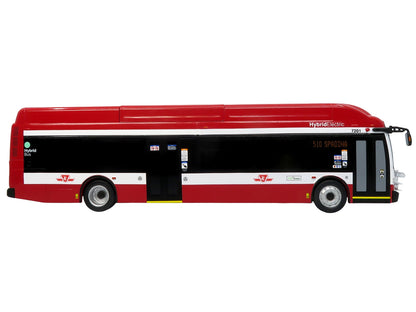 New Flyer Xcelsior Transit Bus Bank "TTC - Toronto Transit Commission" Red and White "The Bus & Motorcoach Collection" Limited Edition to 504 Pieces Worldwide 1/43 Model by Iconic Replicas