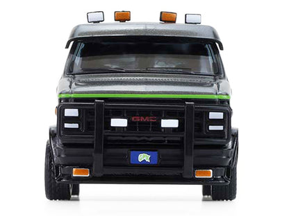 1983 GMC Vandura Van Gray Metallic and Black with Green Slime Graphics "Petey Da Fool" "Garbage Pail Kids" Series 8 1/64 Diecast Model Car by Greenlight