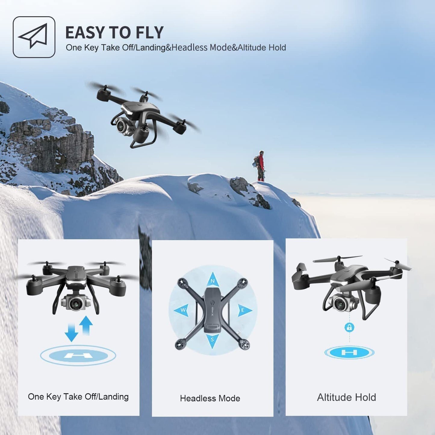 V14 Professional Drone 6K HD Dual Camera WIFI FPV Portable RC Quadcopter