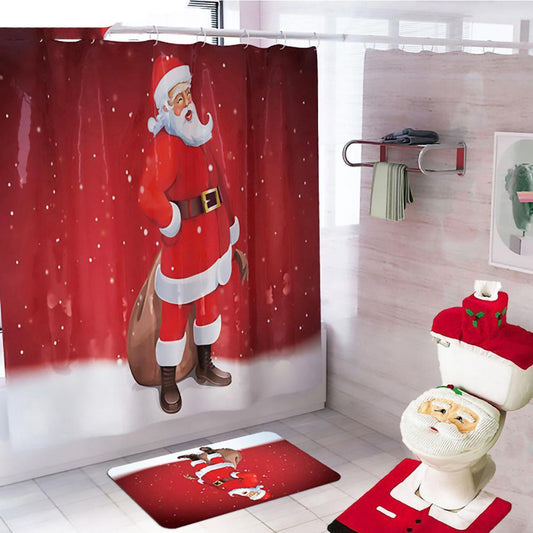 Merry Christmas Santa Bathroom Curtain Set