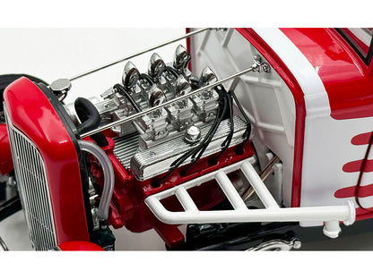 1932 Ford 3 Window Coupe "Peppermint Twist" Red with White Graphics Limited Edition to 372 pieces Worldwide 1/18 Diecast Model Car by ACME