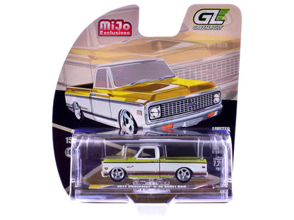 1972 Chevrolet C-10 Short Bed Pickup Truck Mustard Yellow and White "Mijo Exclusives" Series 1/64 Diecast Model Car by Greenlight
