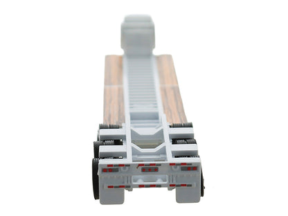 Low Boy Flatbed Trailer White 1/87 (HO) Plastic Model Car by HO Logistics