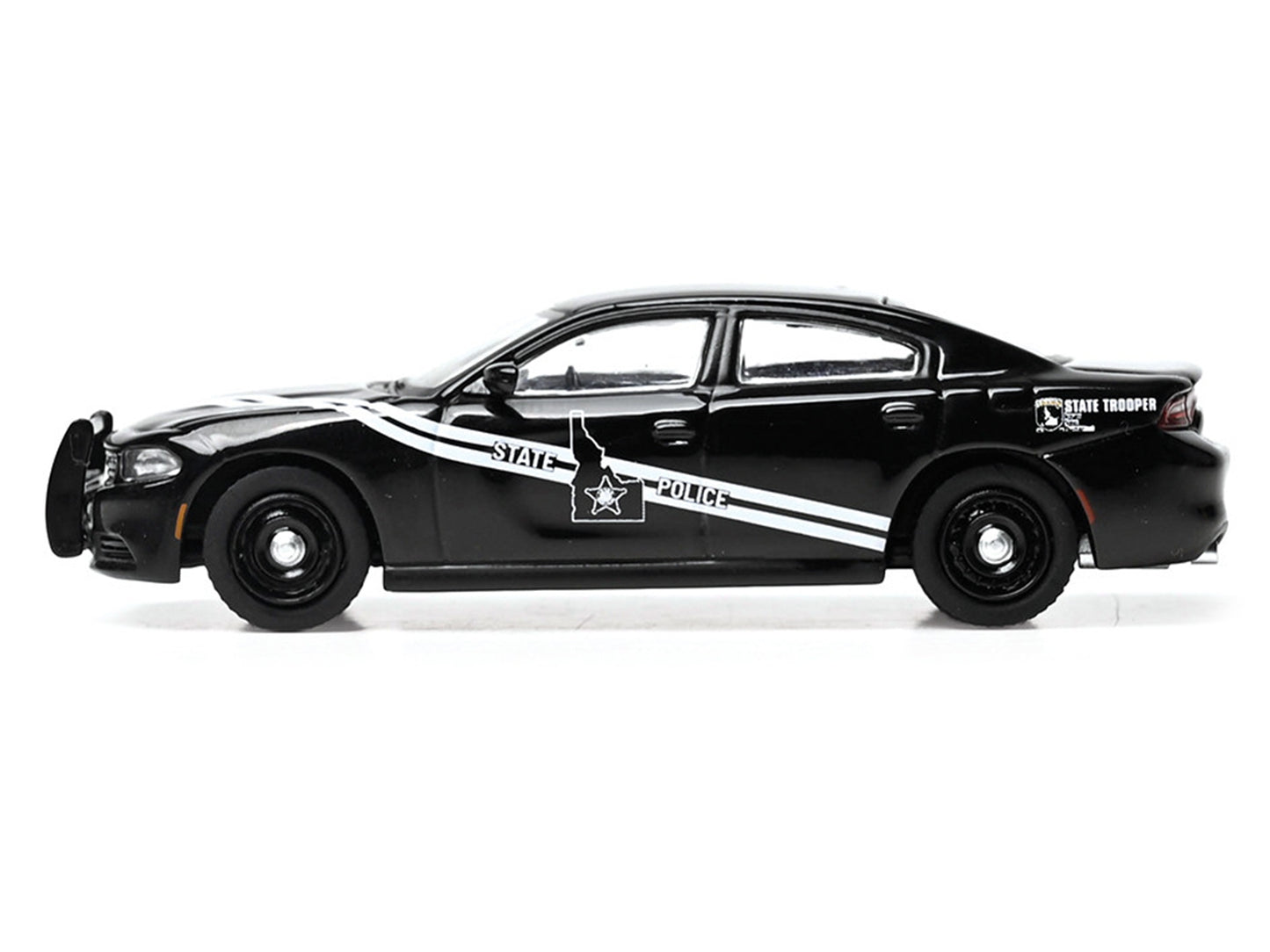 2023 Dodge Charger Pursuit "Idaho State Police" Black with White Stripes 1/64 Diecast Model by IXO Models