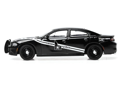 2023 Dodge Charger Pursuit "Idaho State Police" Black with White Stripes 1/64 Diecast Model by IXO Models