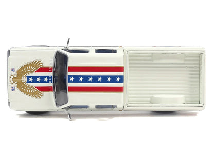 1976 Chevrolet Custom Deluxe K30 Fleetwood Pickup Truck "July 4th Exclusive" White with Graphics 1/64 Diecast Model Car by IXO Models
