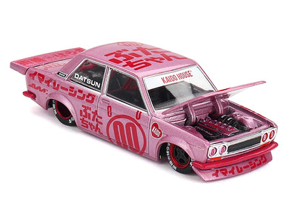 Datsun 510 Pro Street #00 "Buta V1" Pink Metallic with Red Graphics (Designed by Jun Imai) "Kaido House" Special 1/64 Diecast Model Car by Mini GT
