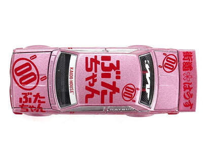 Datsun 510 Pro Street #00 "Buta V1" Pink Metallic with Red Graphics (Designed by Jun Imai) "Kaido House" Special 1/64 Diecast Model Car by Mini GT