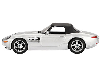 BMW Z8 Silver Metallic with Black Soft Top 007 James Bond "The World Is Not Enough" (1999) Movie Limited Edition 1/64 Diecast Model Car by Mini GT