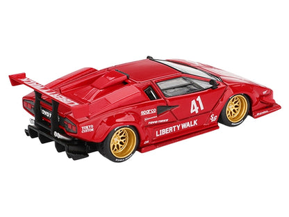 Lamborghini Countach LB-WORKS #41 Red Limited Edition 1/64 Diecast Model Car by Mini GT