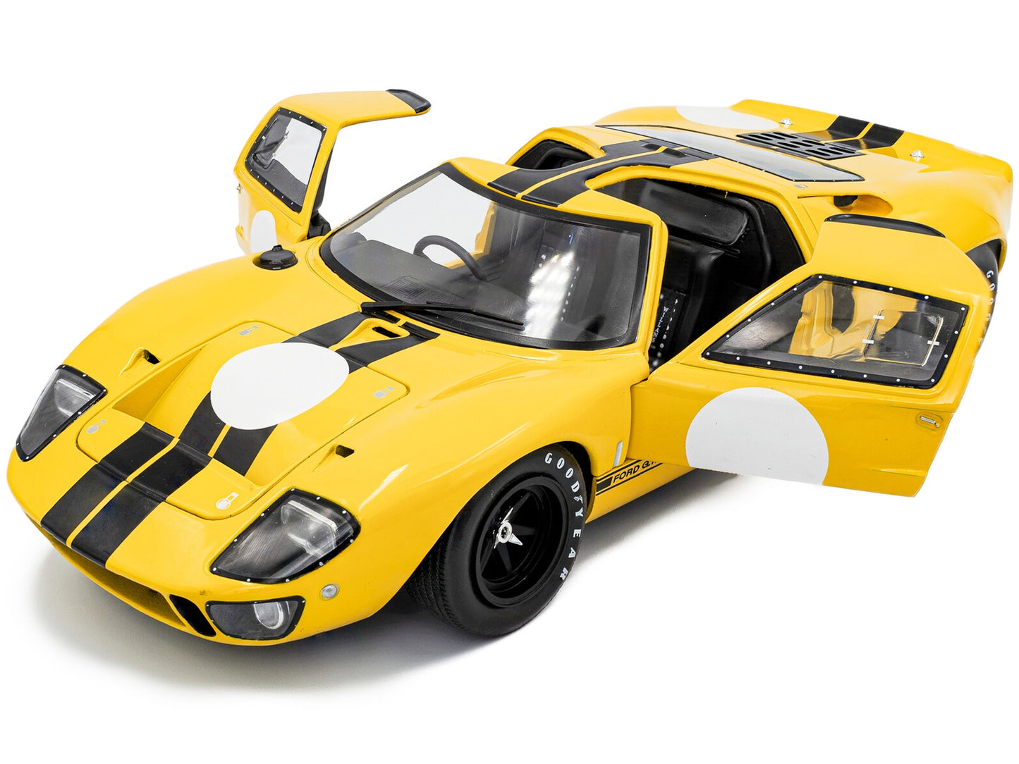 1968 Ford GT40 MK1 Yellow with Black Stripes "Competition" Series 1/18 Diecast Model Car by Solido