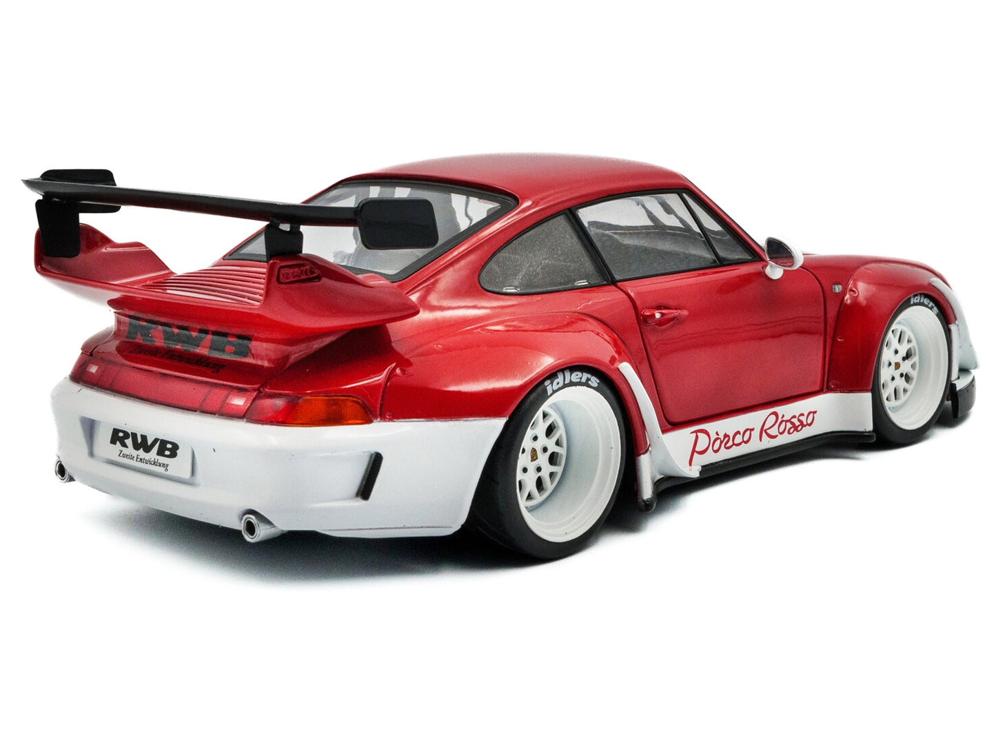 2020 RWB Bodykit "Porco Rosso" Red and White 1/18 Diecast Model Car by Solido