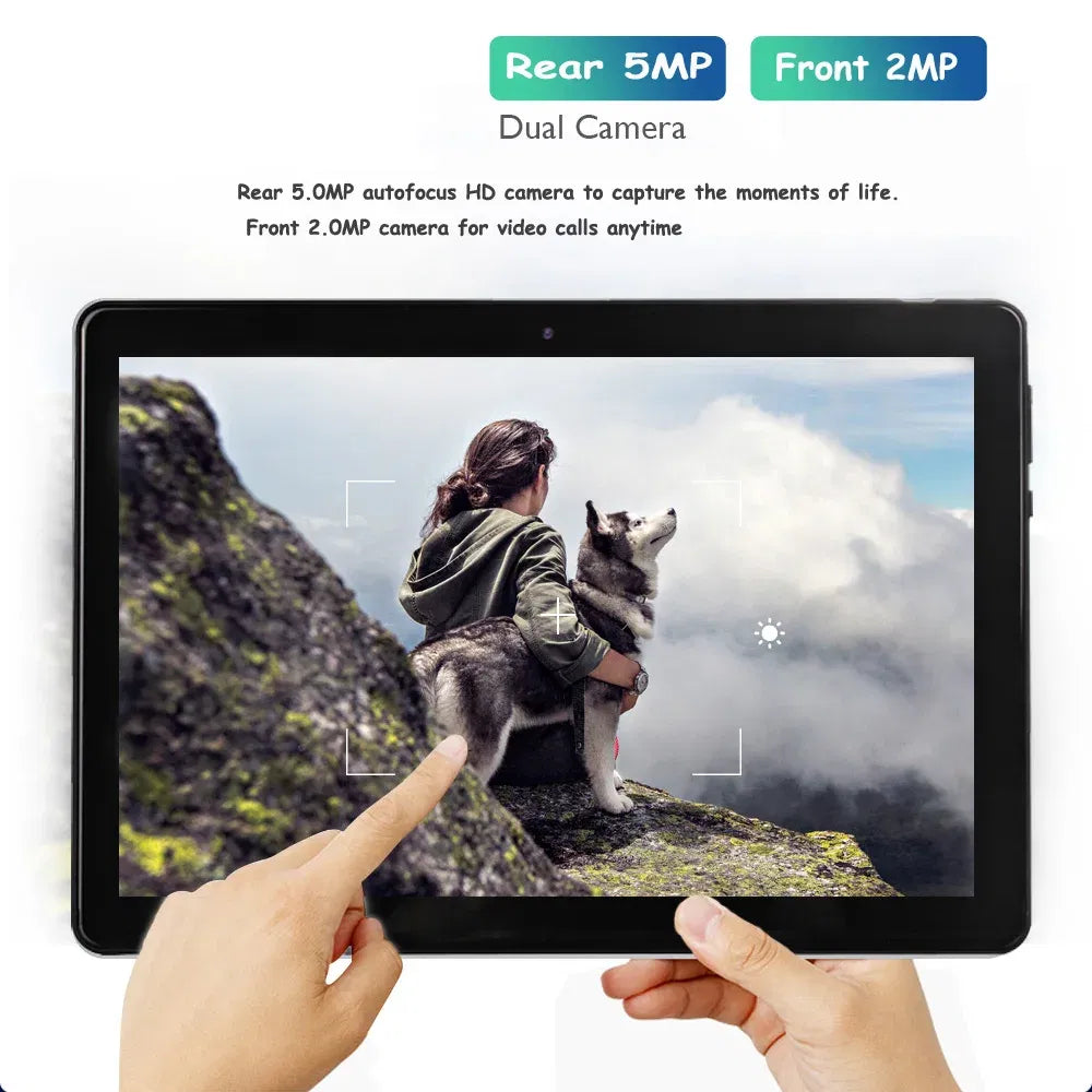Color: Silver, Bundle: Bundle 1 - New 10.1 Inch Android Tablet Pc Google Play Dual Cameras Octa Core Dual SIM Phone Call Tablets Bluetooth Wifi 4GB RAM 64GB ROM