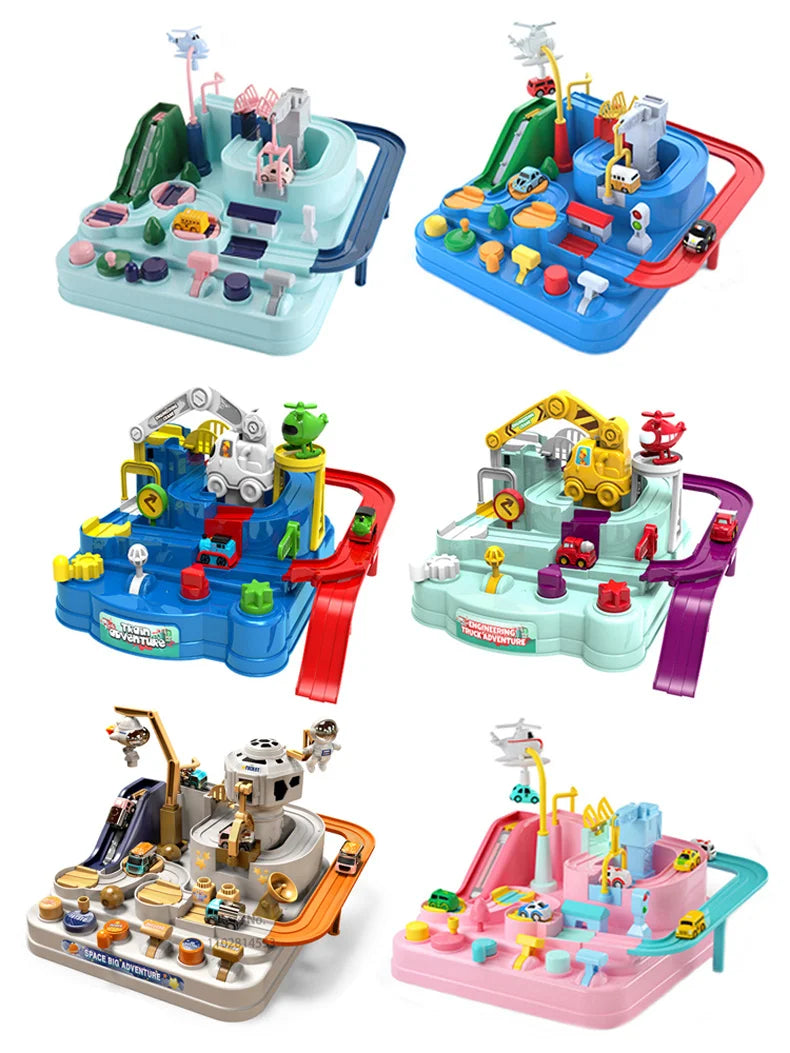 Racing Rail Car Model Space Aerospace Animals Educational Toys Children Train Track Adventure Brain Mechanical Interactive Game