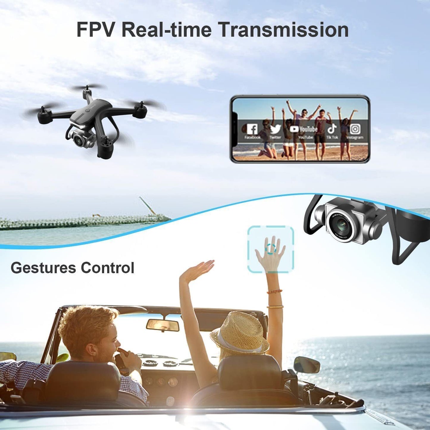 V14 Professional Drone 6K HD Dual Camera WIFI FPV Portable RC Quadcopter
