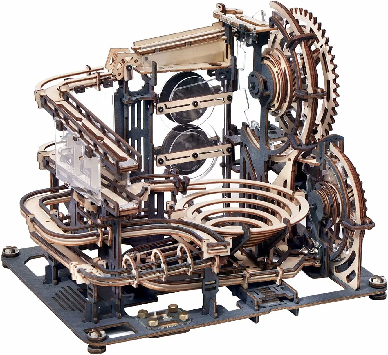 Robotime ROKR Marble Night City 3D Wooden Puzzle Games Assembly Waterwheel Model Toys